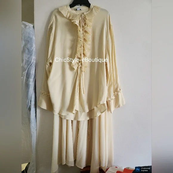 H&M S/S 2025 The STUDIO Ruffled Tunic Pale Yellow ONLY NO LOW BALLING!! - Picture 13 of 16